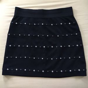 Women’s Allen B. black mink skirt.
